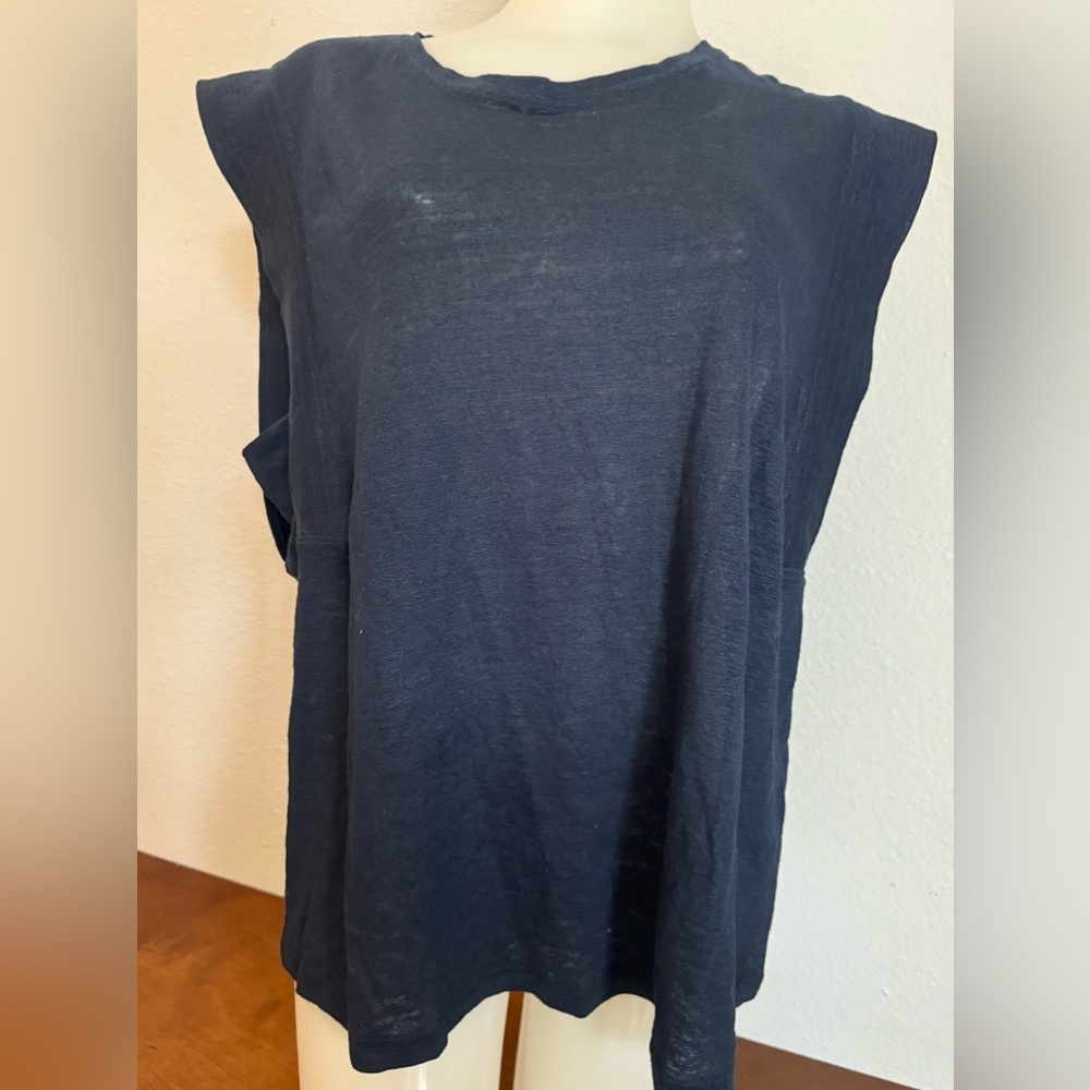 Banana Republic linen Blend Women’s Sleeveless Navy Top Size Xlg